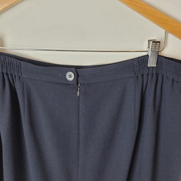 Josephine Chaus Navy Wool Pencil Skirt Plus Size 16 Career Minimalist Staple - Picture 3 of 7
